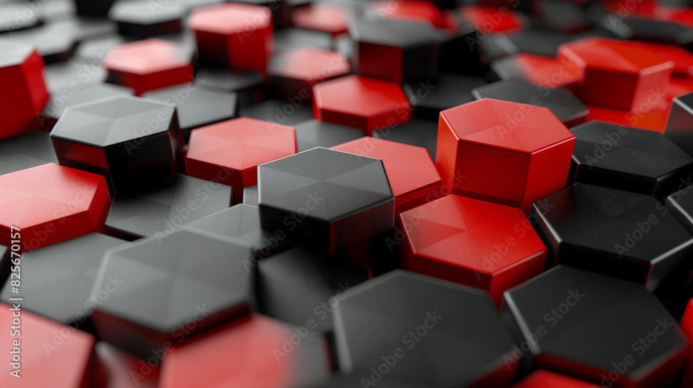 abstract background with black and red hexagon, modern 3d wallpaper, business background abstract background with black and red hexagon, modern 3d wallpaper, business background