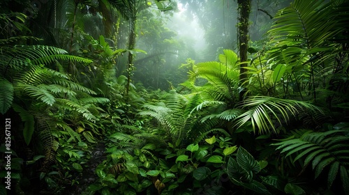 lush rain forest in dense jungle vibrant nature landscape photography