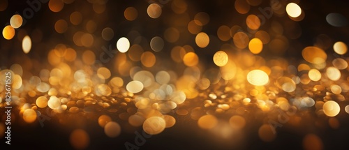 Golden bokeh, raining light, blurry lights, blurry background, gold confettis on a black background, yellow and orange, night lights, city lights, haze, depth of field, round bokeh, circle bokeh