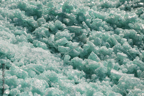 Processed glass waste to recycle into fiberglass material.