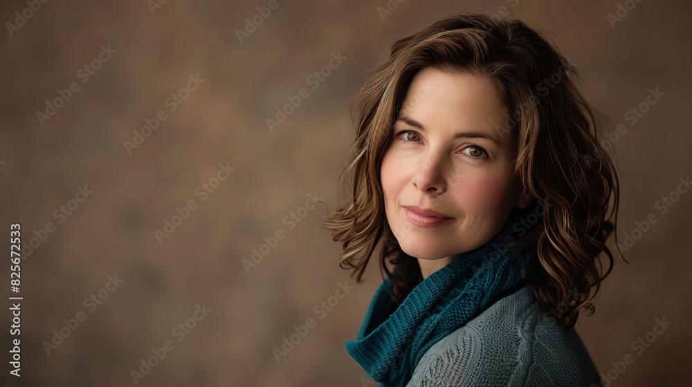 serene woman in blue sweater soft brown background simple portrait photography serene woman in blue sweater soft brown background simple portrait photography