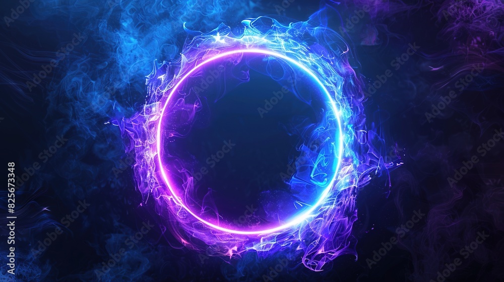 Circle Neon Blue Cyan Purple Color - Geometric Ring on Dark Background
Circle Neon Blue Cyan Purple Color - Geometric Ring on Dark Background