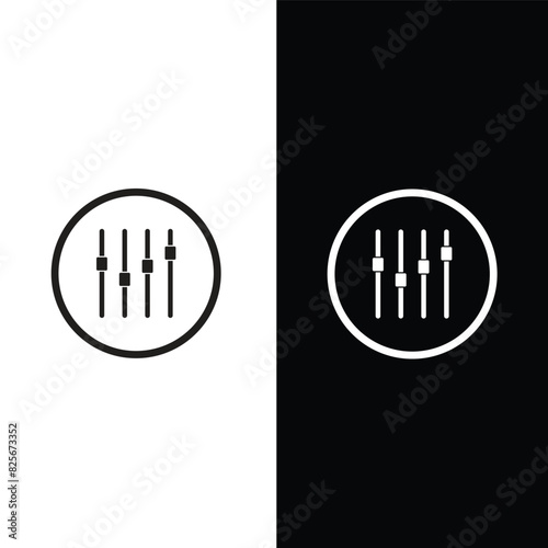 Mixer audio icon vector logo design template