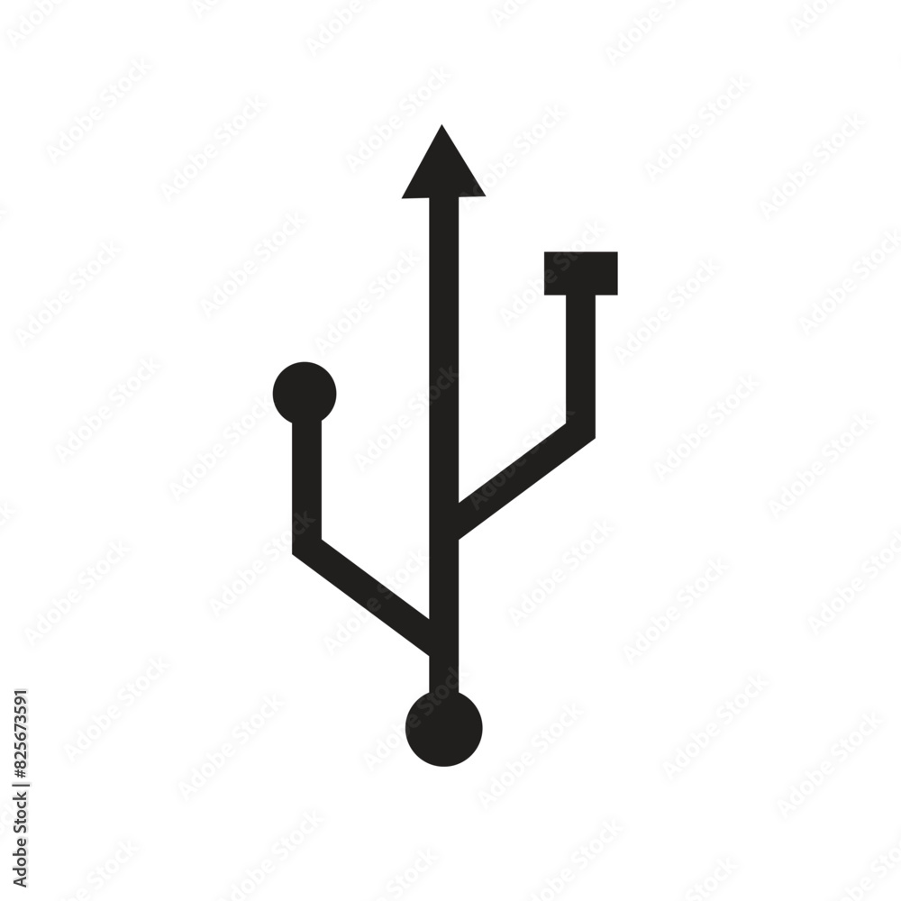 USB icon in trendy flat design. USB icon in trendy flat design.