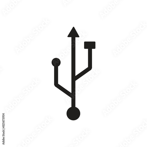 USB vector icon with a white background.