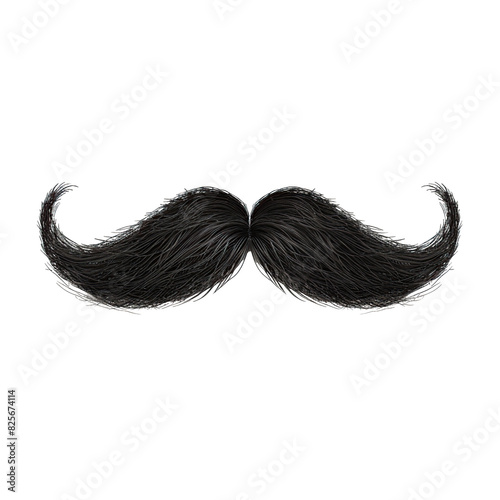 curly moustache as element isolated on white background
