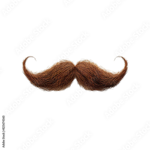 brown moustache as element isolated on white background