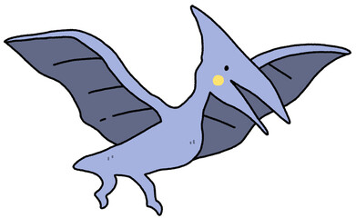 Poster Dinosaurus Pteranodon cartoon vliegende dinosaurus  © FUWAFAIN