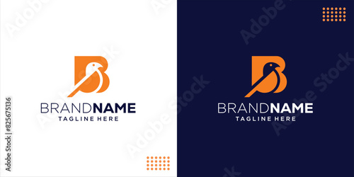 Creative Letter B Bird Silhouette Logo Design, Design Inspiration, Illustration, Vector