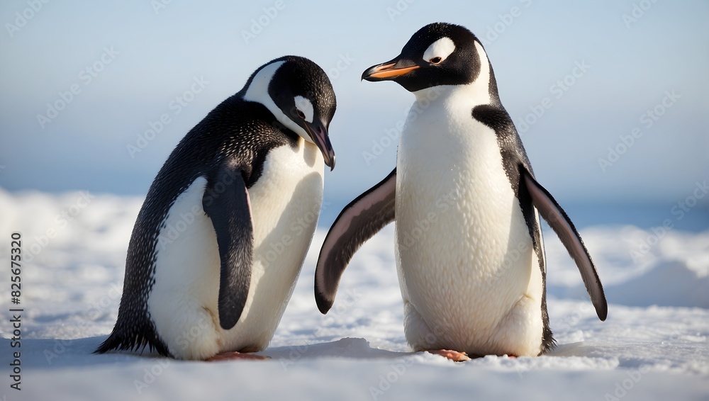 Obraz premium The endearing charm of a penguin against a crisp white backdrop ai_generated