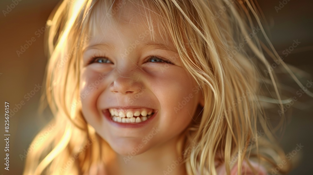 A Blond Happy Smiling Little Girl Excitedly Laughed, Her Joy Infectious To All Around Her, Hd Images