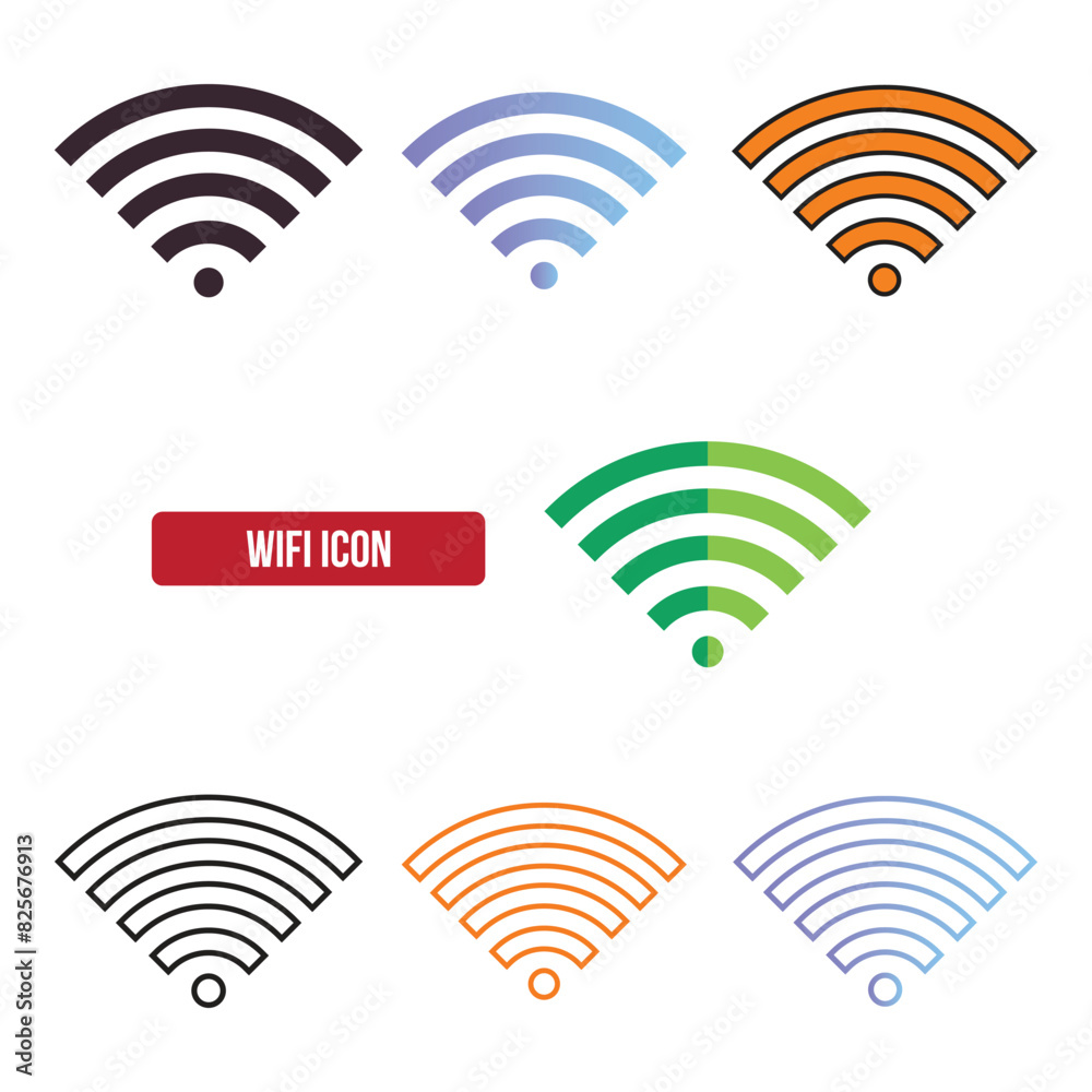 Flat WiFi icon set, symbol vector Illustration. Flat WiFi icon set, symbol vector Illustration.