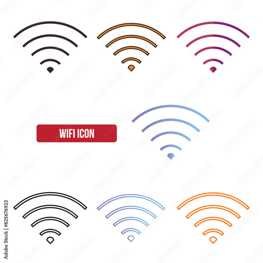 Flat WiFi icon set, symbol vector Illustration. Flat WiFi icon set, symbol vector Illustration.