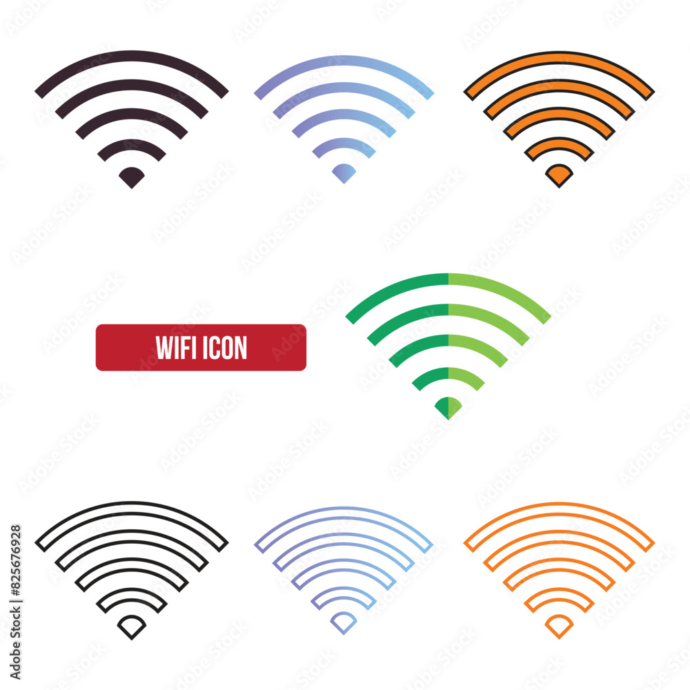 Flat WiFi icon set, symbol vector Illustration. Flat WiFi icon set, symbol vector Illustration.