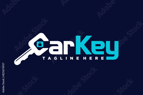 car key logo, letter C concept