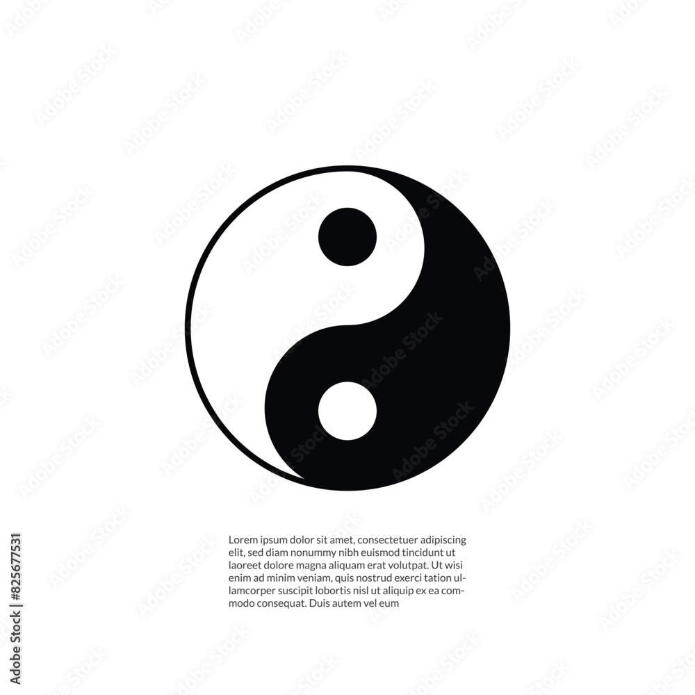 ying yang icon symbol vector silhouette. ying yang icon symbol vector silhouette.