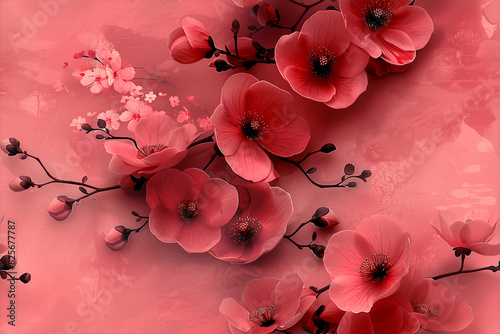 A close up of a bouquet of red flowers photo