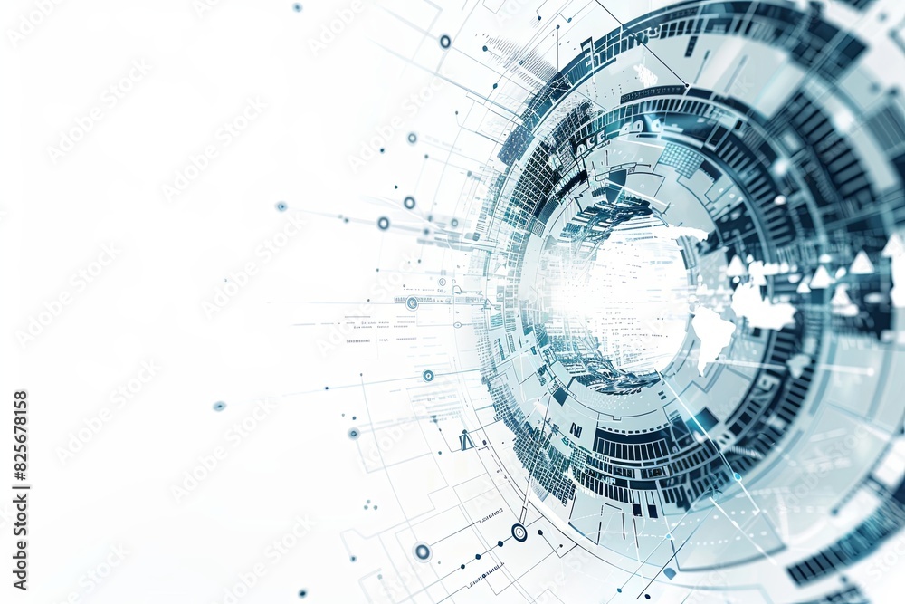 Dynamic blend of tech & finance on white backdrop. Perfect for fintech, digital currencies, and cutting-edge Dynamic blend of tech & finance on white backdrop. Perfect for fintech, digital currencies, and cutting-edge
