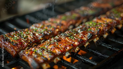 Culinary Delight in the Making Chef Preparing Succulent Ribs with a Special Dry Rub for Memorable Barbecue Experience