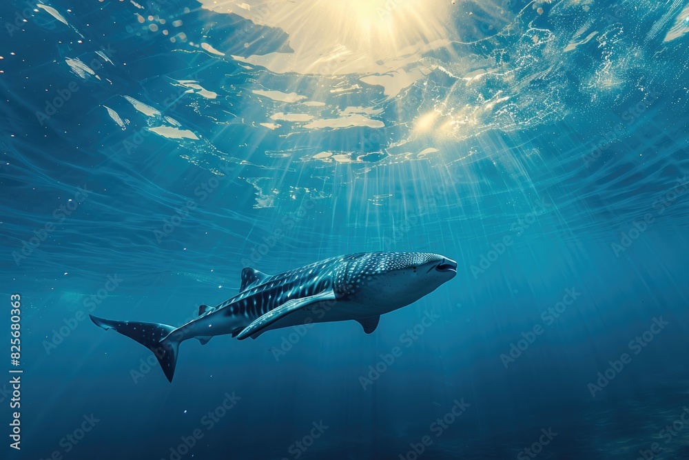 whale shark dive under water of sea whale shark dive under water of sea