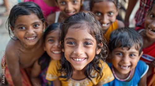 A Group Of Children Smiled And Looked At The Camera, Showcasing The Beauty Of Diversity And Friendship, Hd Images
