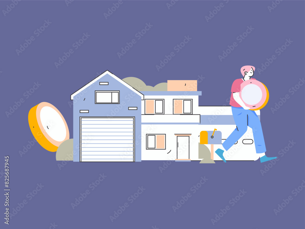 Home loan flat vector concept operation illustration
Home loan flat vector concept operation illustration