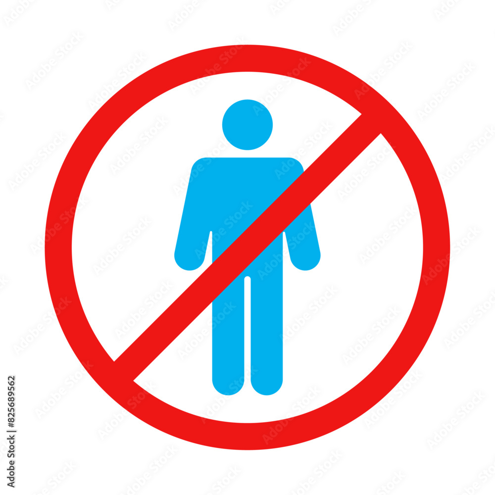 No Male Sign on White Background No Male Sign on White Background