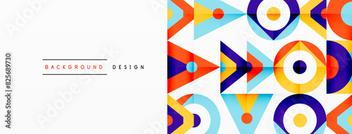 Colorful circle and triangle abstract background. Template for wallpaper, banner, presentation, background