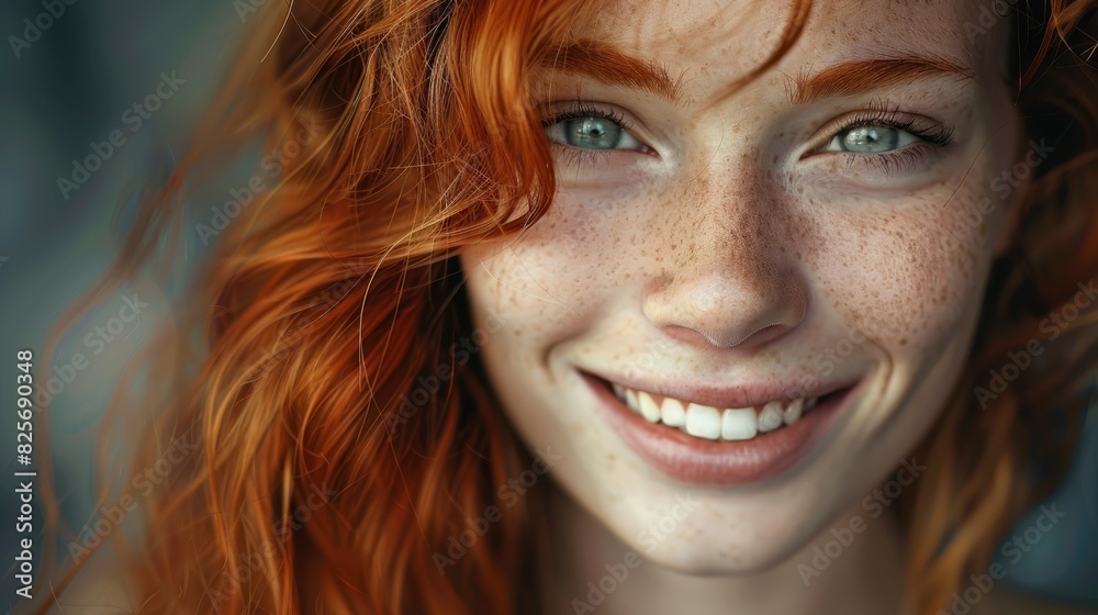 A Portrait Captured A Cheerful Girl With Red Hair Smiling Towards The Camera, Her Happiness Infectious To All Who Beheld Her, Hd Images A Portrait Captured A Cheerful Girl With Red Hair Smiling Towards The Camera, Her Happiness Infectious To All Who Beheld Her, Hd Images