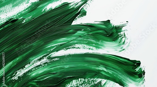 green curved brush strokes on a white background  minimalistic  in the style