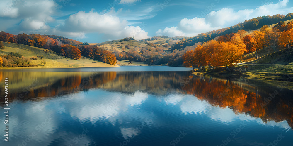 Scenic Lake Reflection | Tranquil Autumn Landscape Scenic Lake Reflection | Tranquil Autumn Landscape
