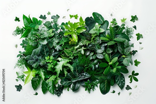 Plant wall panel on white background. Vertical wall planter.