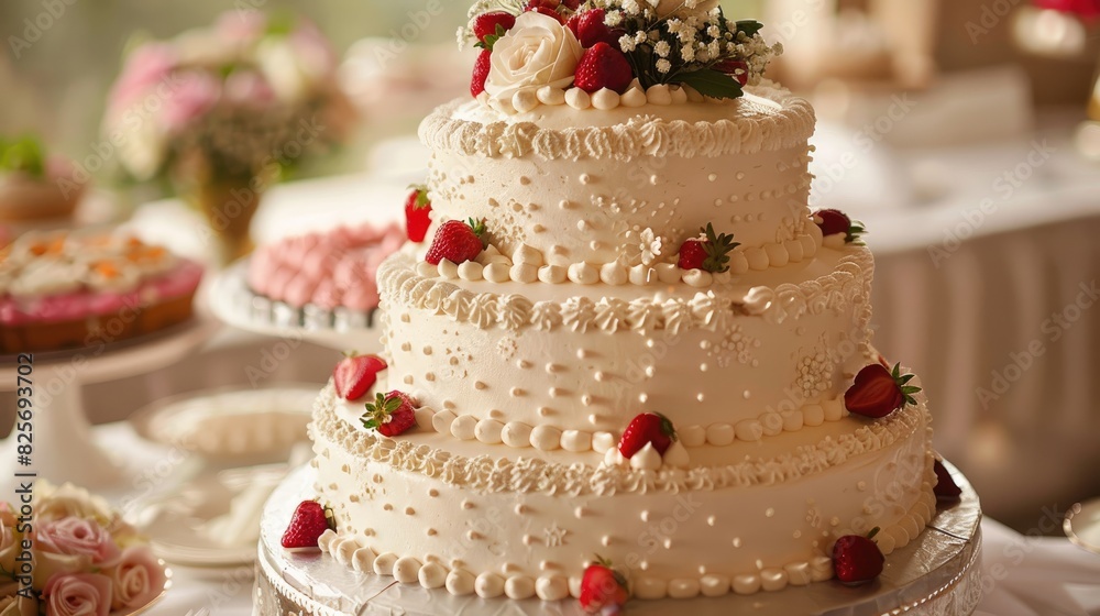 Traditional cake served at wedding receptions Traditional cake served at wedding receptions