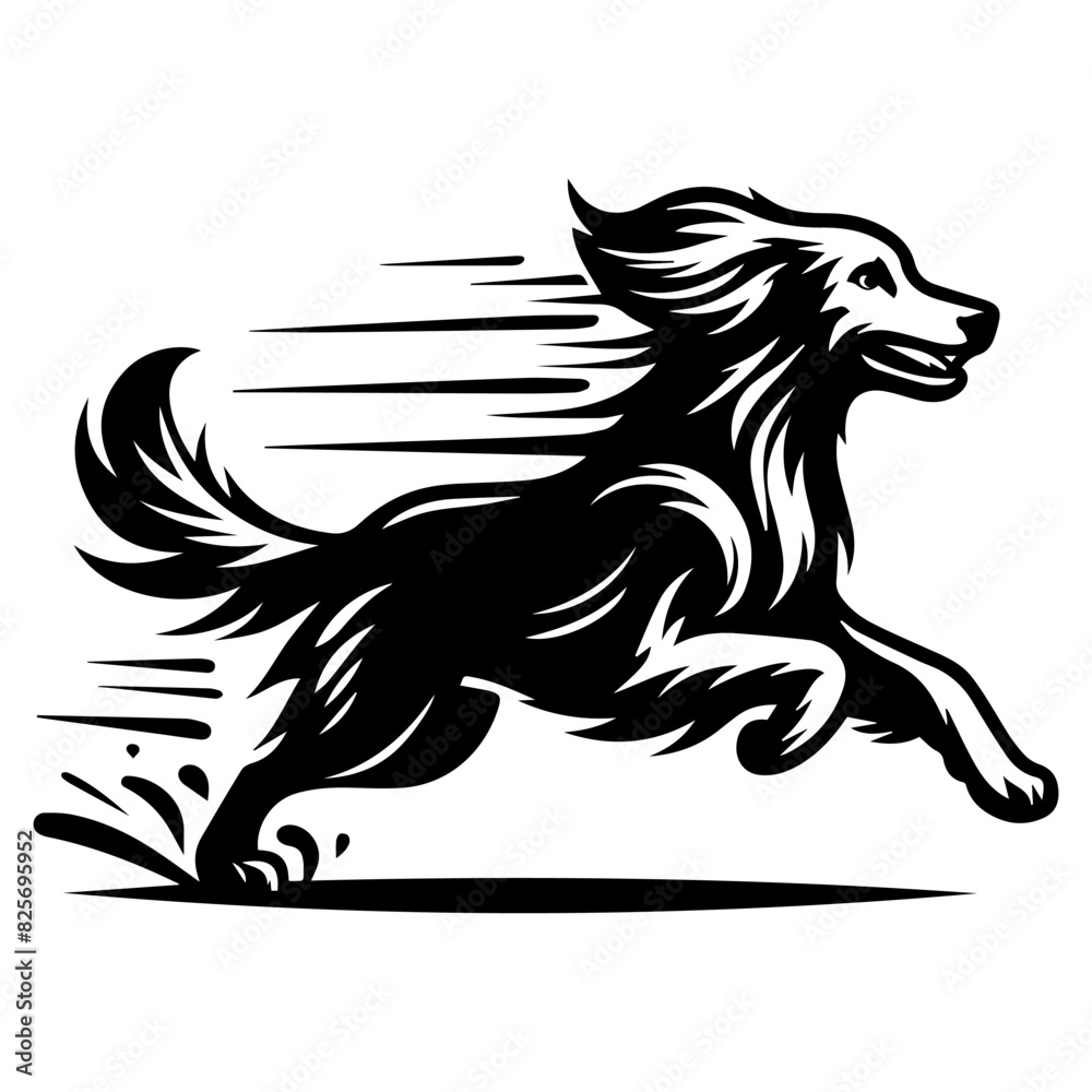 Silhouette of a dog running Silhouette of a dog running
