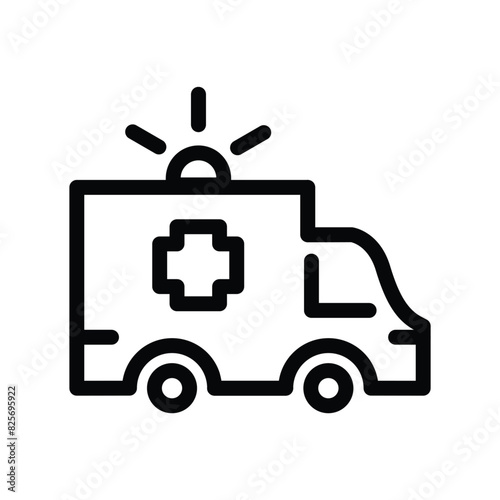 ambulance outline icon pixel perfect vector design good for website and mobile app