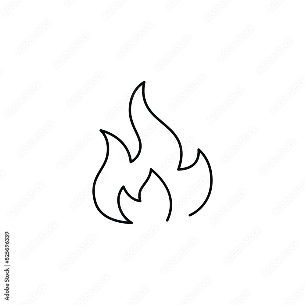 fire thin outline icon vector design good for website and mobile app fire thin outline icon vector design good for website and mobile app