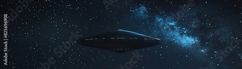 A UFO blending into the night sky, its surface mirroring the stars, making it almost invisible to the unsuspecting eye