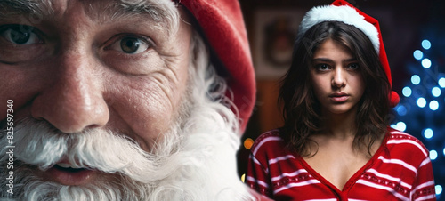 Smiling Santa Claus with a ...