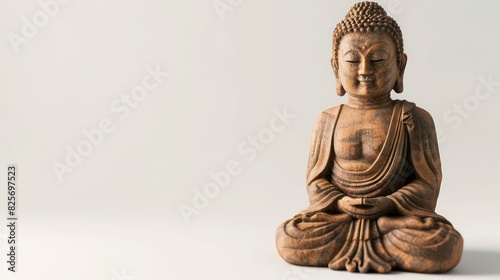 realistic illustration of a buddha statuette isolated on a white background