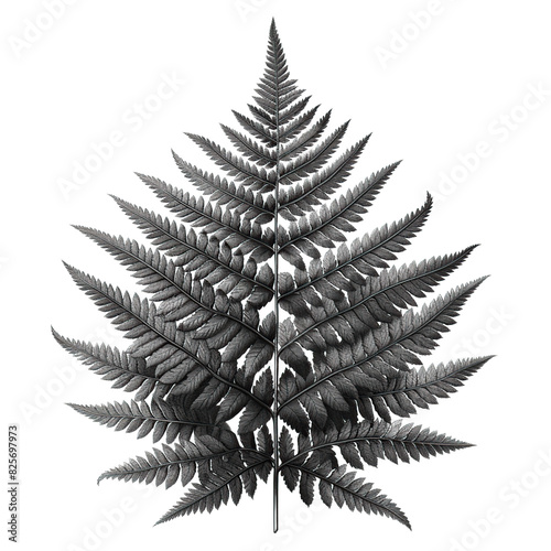 Black Fern Tattoo Design on Transparent Background