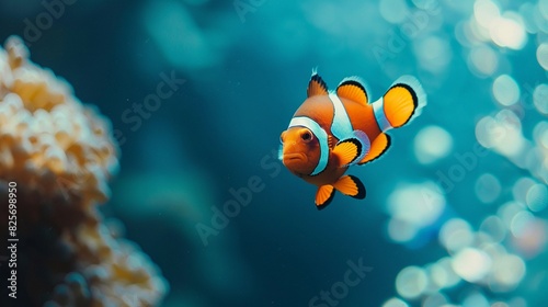 Clownfish in undersea background