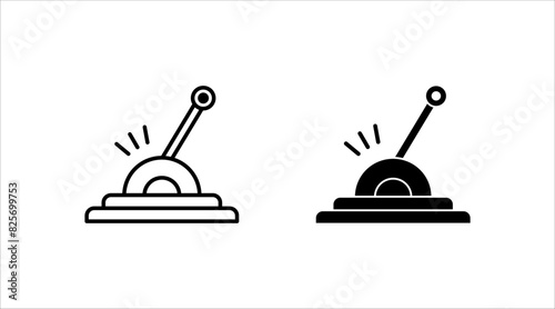 Lever icon set vectors, isolated on white background, Lever transparent sign , sign and symbols in thin linear outline style.