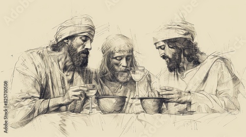 Divine Power and Celebration: Jesus' Miracles of Turning Water into Wine, Biblical Illustration for Spiritual Reflection