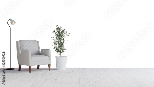 a chair and a plant in a room © miamiadesign