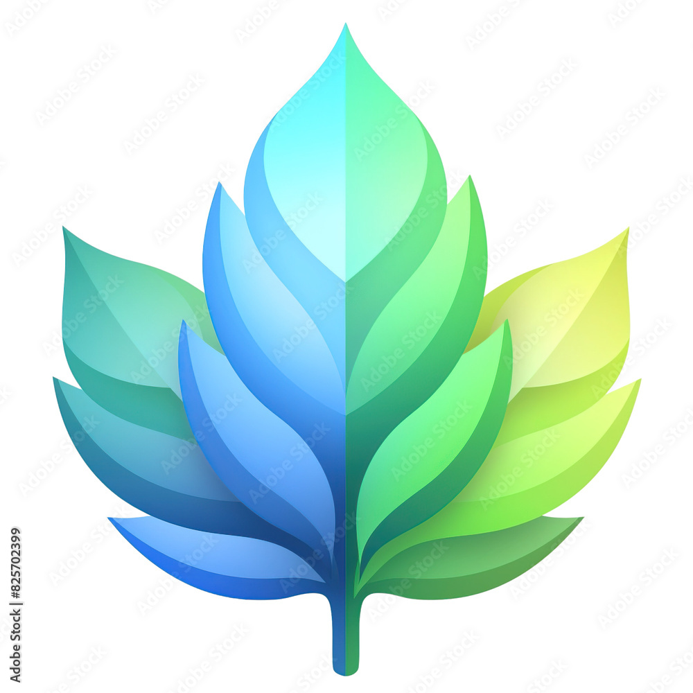 Obraz premium Environmental Three Leaf Stack Logo with Gradient on Transparent Background