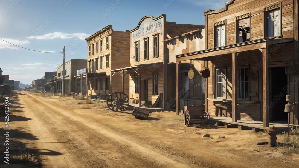  a Classic Wild West Town with Wooden Buildings

