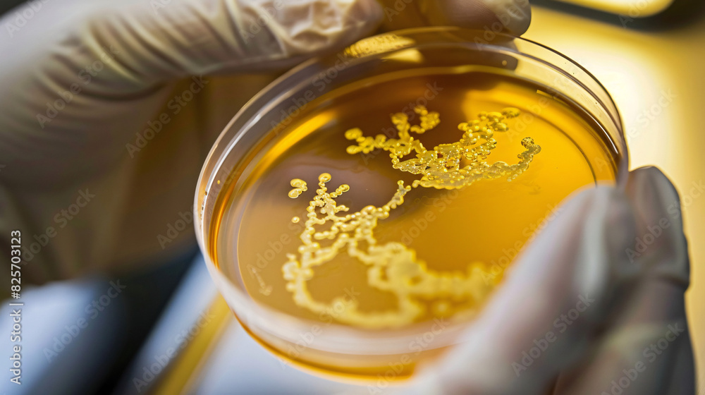 Close-up of a petri dish with a sample being examined Close-up of a petri dish with a sample being examined