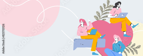 3.12 International Women's Day professional women flat character vector concept operation hand drawn illustration
