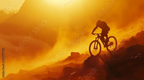 Mountain biking at sunrise © Nawarit