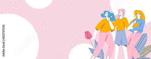 3.12 International Women's Day professional women flat character vector concept operation hand drawn illustration
